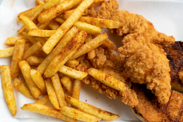 Fried chicken with french fries